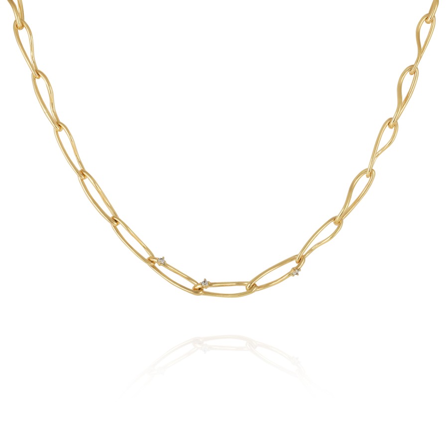 Vince Camuto Collana Catena Maglie Intrecciate Color Oro Donna