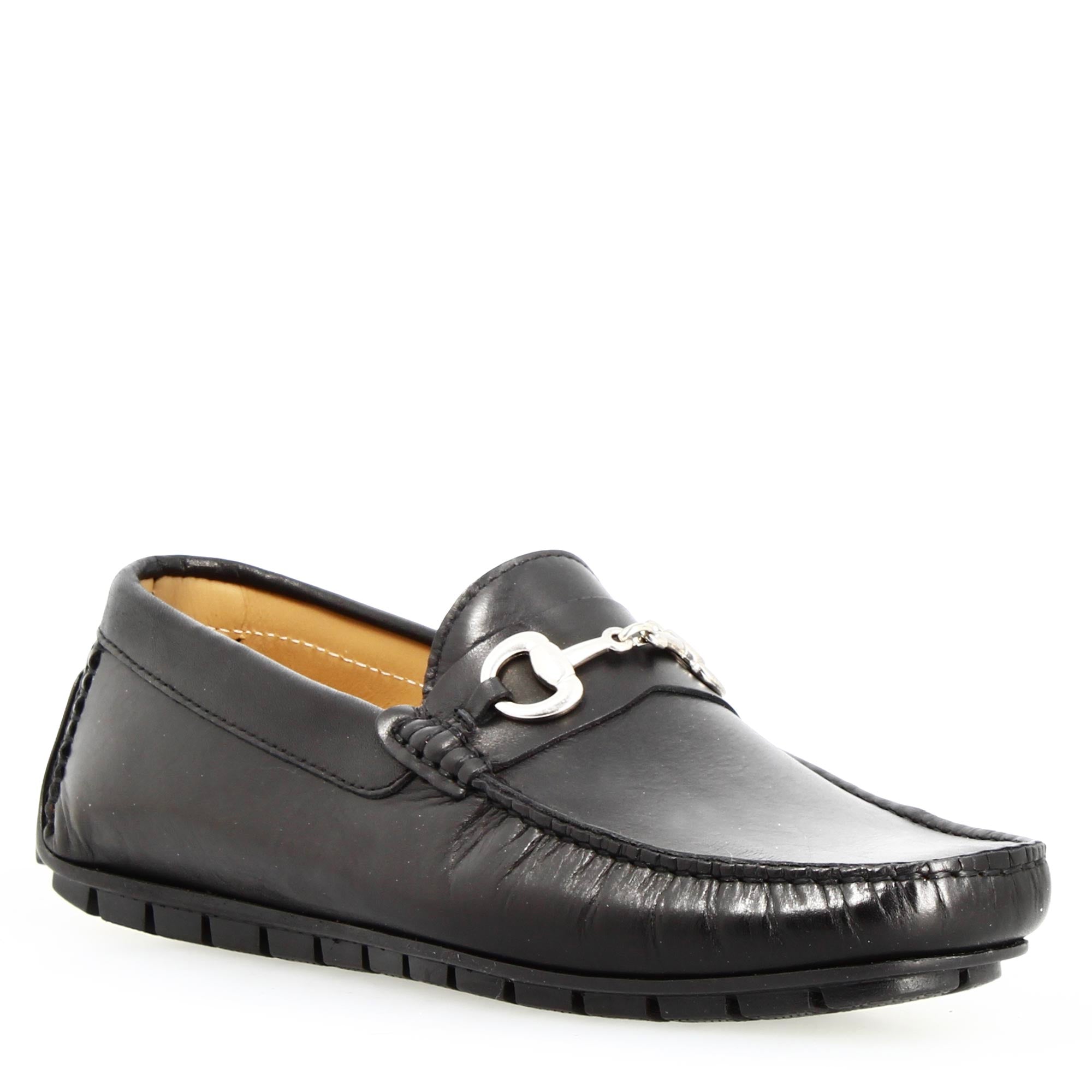 Leonardo Shoes Ulisse 20 Mocassino Pelle Nero Morsetto