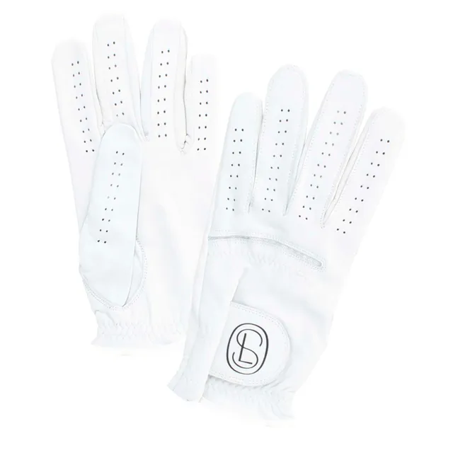 Leonardo Shoes guanti golf vera pelle bianco