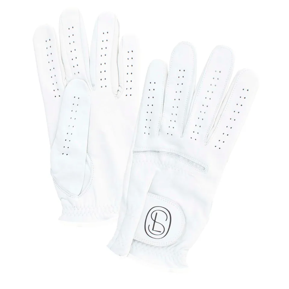 Leonardo Shoes guanti golf vera pelle bianco