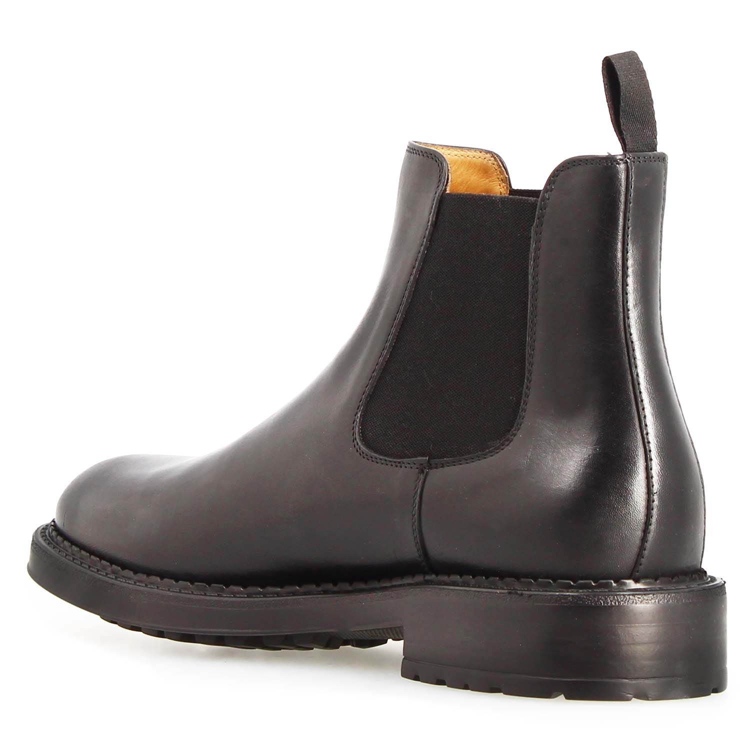 Leonardo Shoes Agusto Chelsea Uomo Pelle Nero