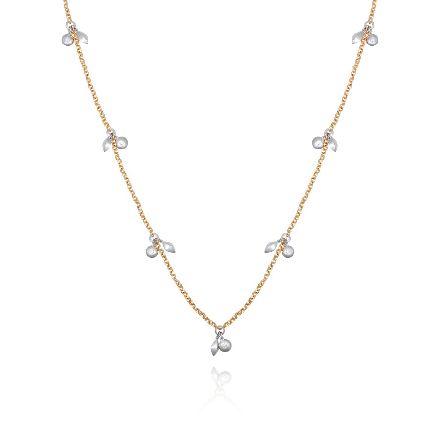 Vince Camuto Collana Lunga Donna Foglia Oro Bicolore
