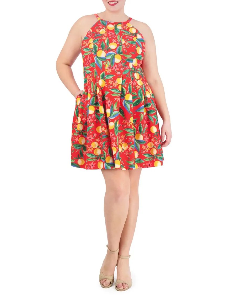 Vince Camuto Abito Scollo Americana Stampa Taglie Forti