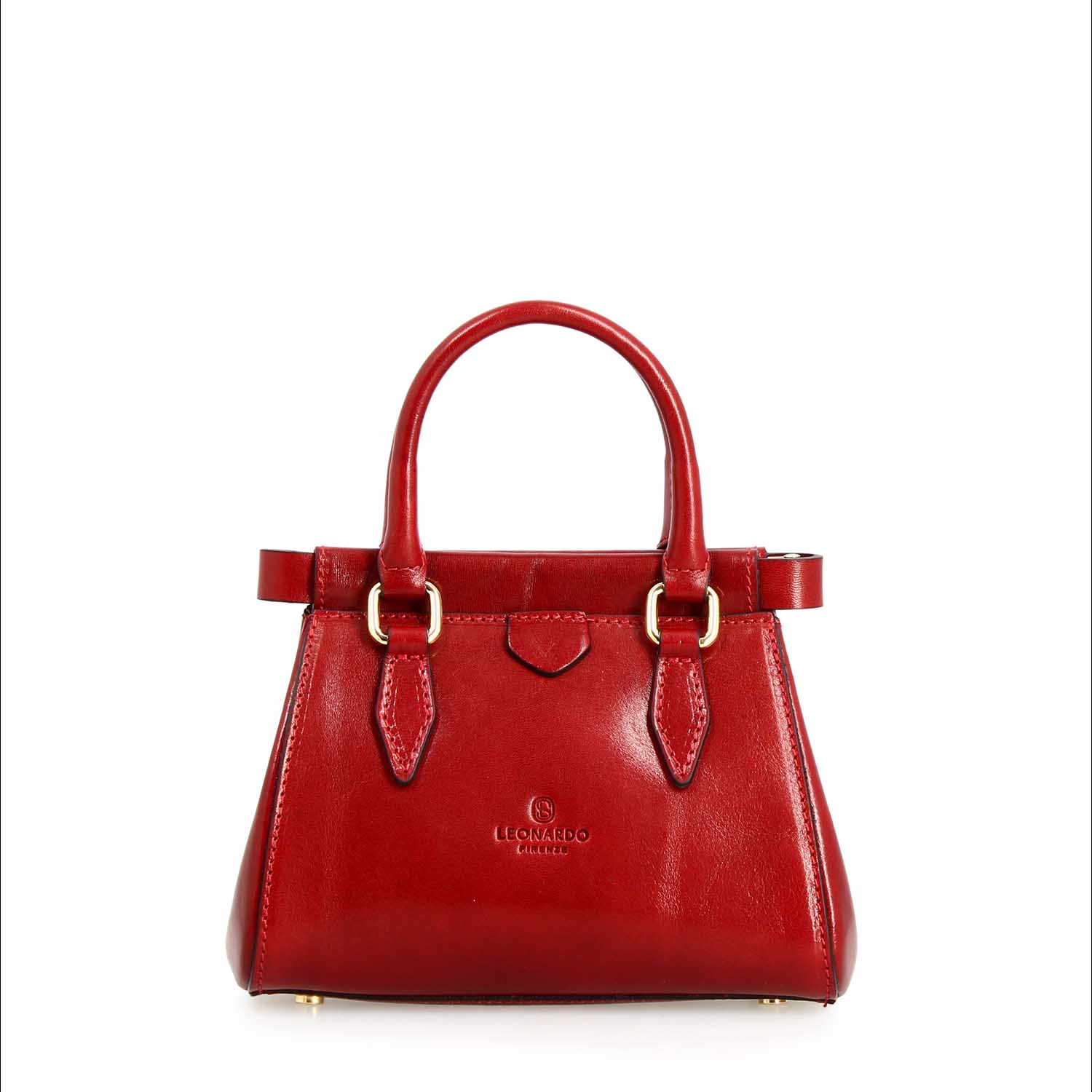 Leonardo Fiorenza borsetta pelle rosso tracolla 20 cm