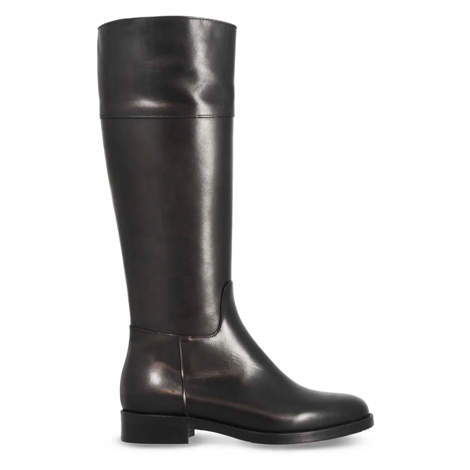Leonardo Shoes Palatina stivale donna pelle nero ginocchio