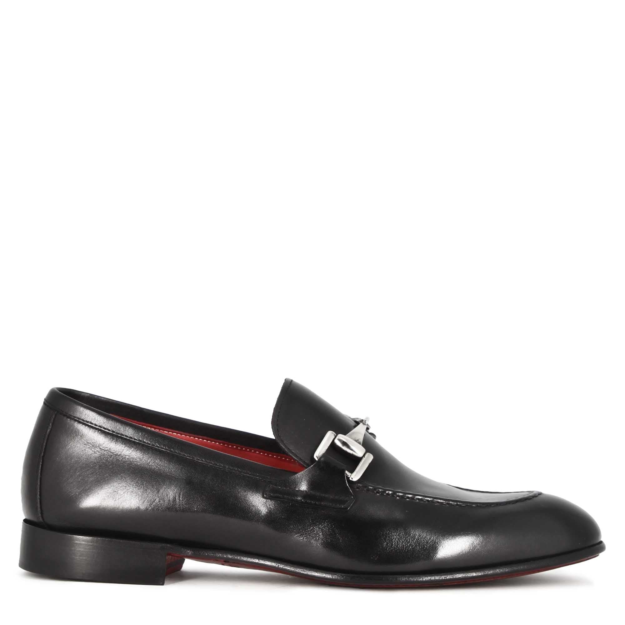 Leonardo Shoes Mocassini Uomo pelle nero morsetto
