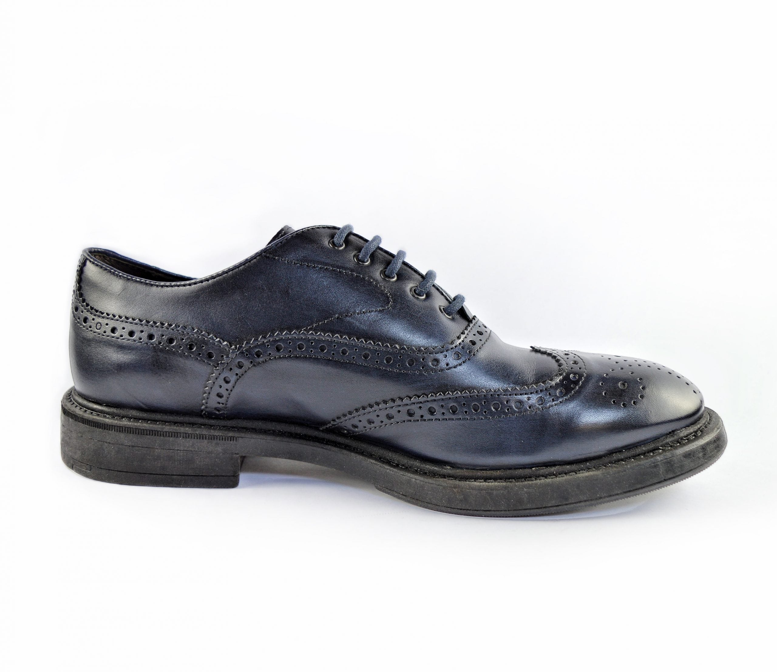 Ton Goût Blue Derby uomo pelle blu vitello