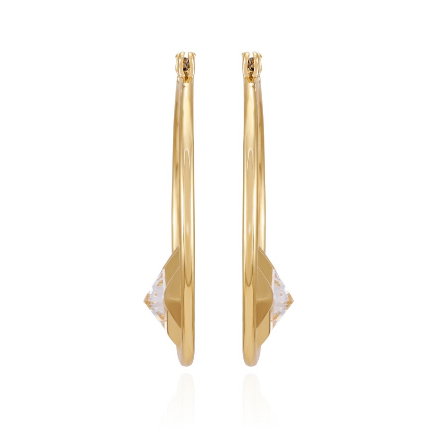 Vince Camuto orecchini cerchio oro con cristalli
