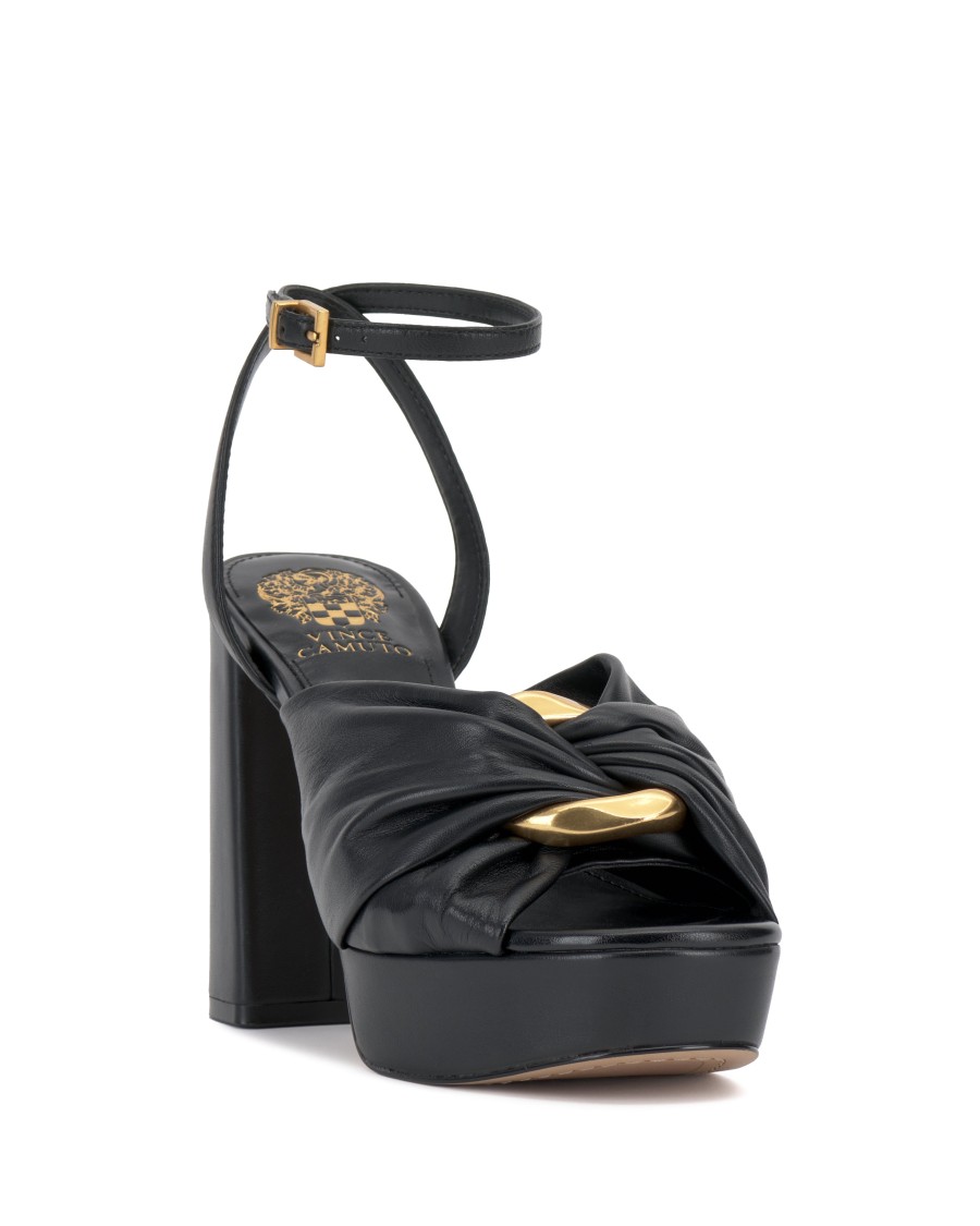 Vince Camuto Phebie sandali plateau tacco blocco anello oro