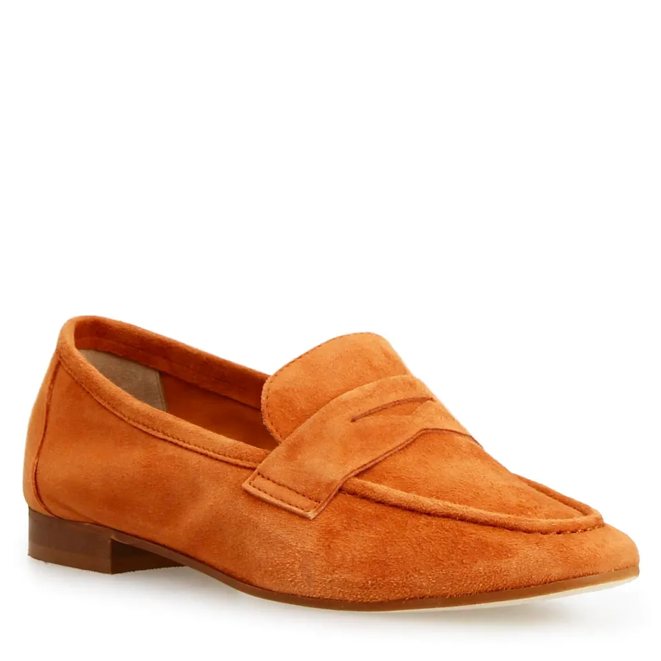 Leonardo Brenta mocassino donna camoscio arancione