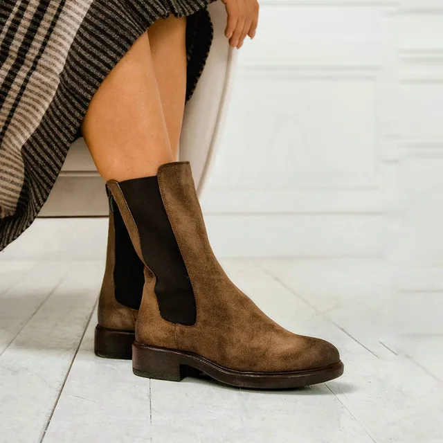 Ton Goût TENDER stivaletto chelsea camoscio coffee