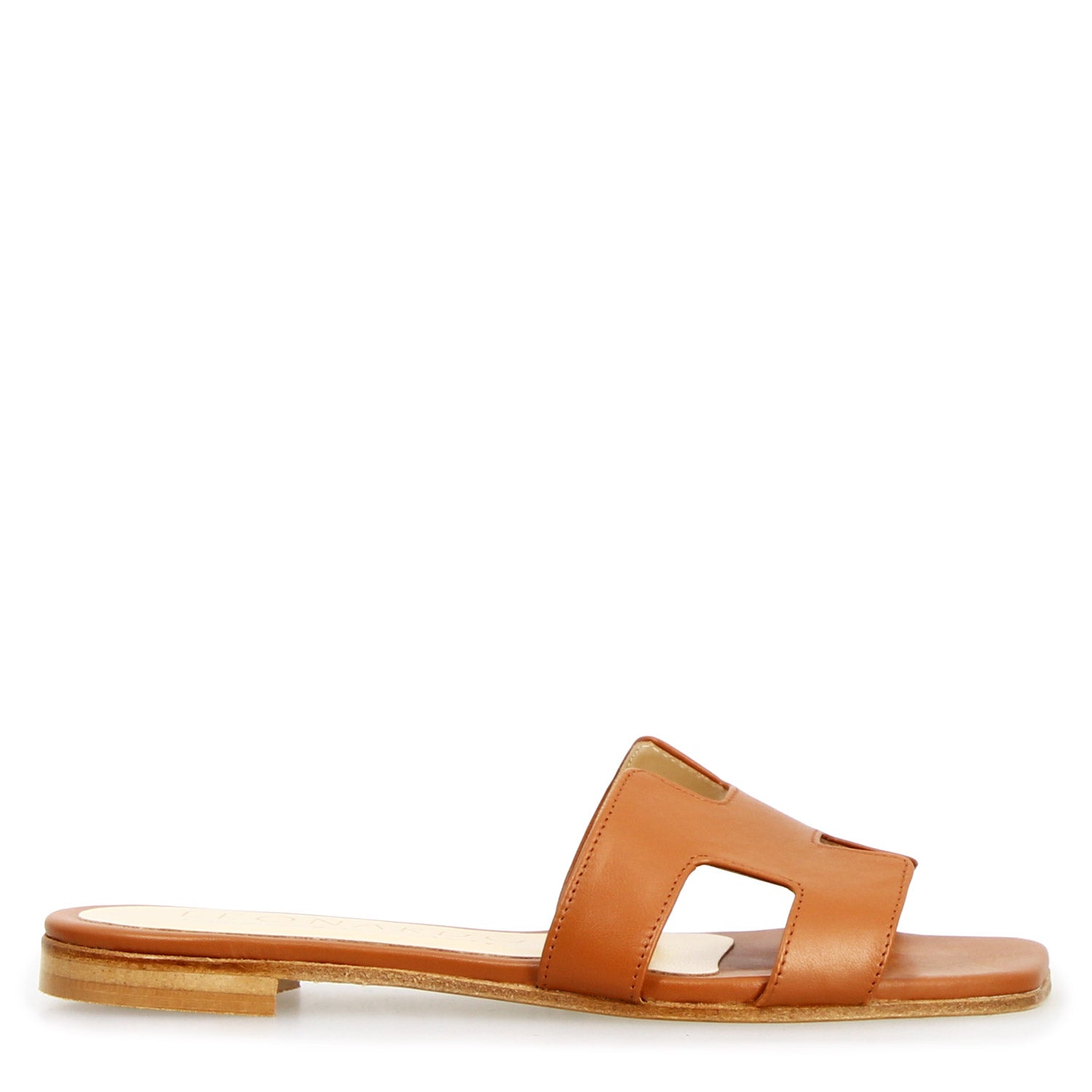 Leonardo Shoes Harmony sandali donna marrone nappa tacco 1 cm