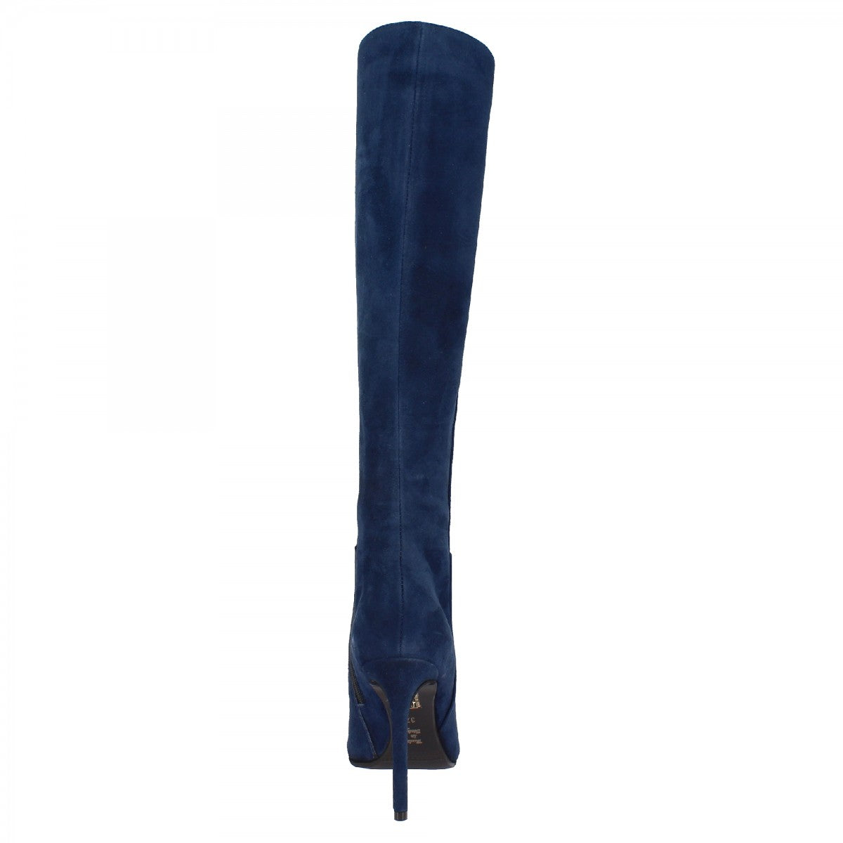 Leonardo Shoes Stivali Donna Ginocchio Camoscio Blu Tacco 12