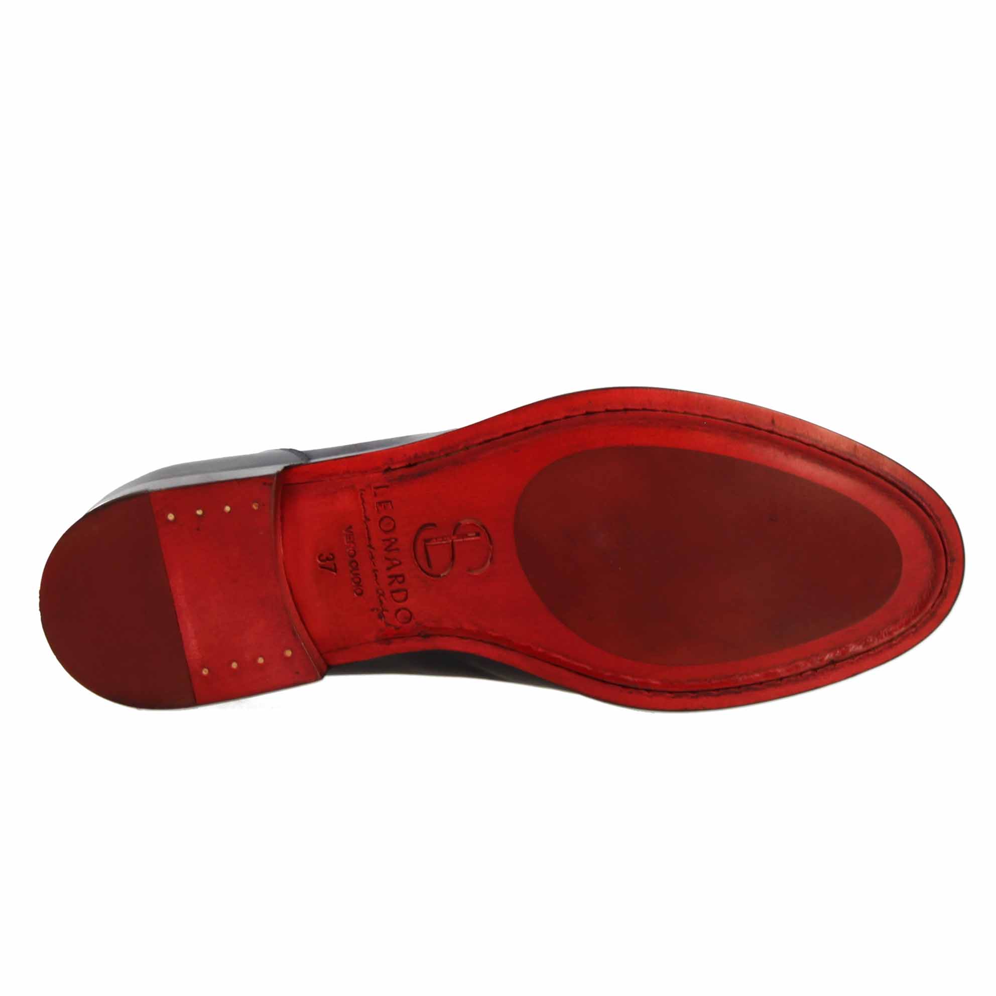 Leonardo Shoes Appia Blu mocassini donna pelle blu nappine