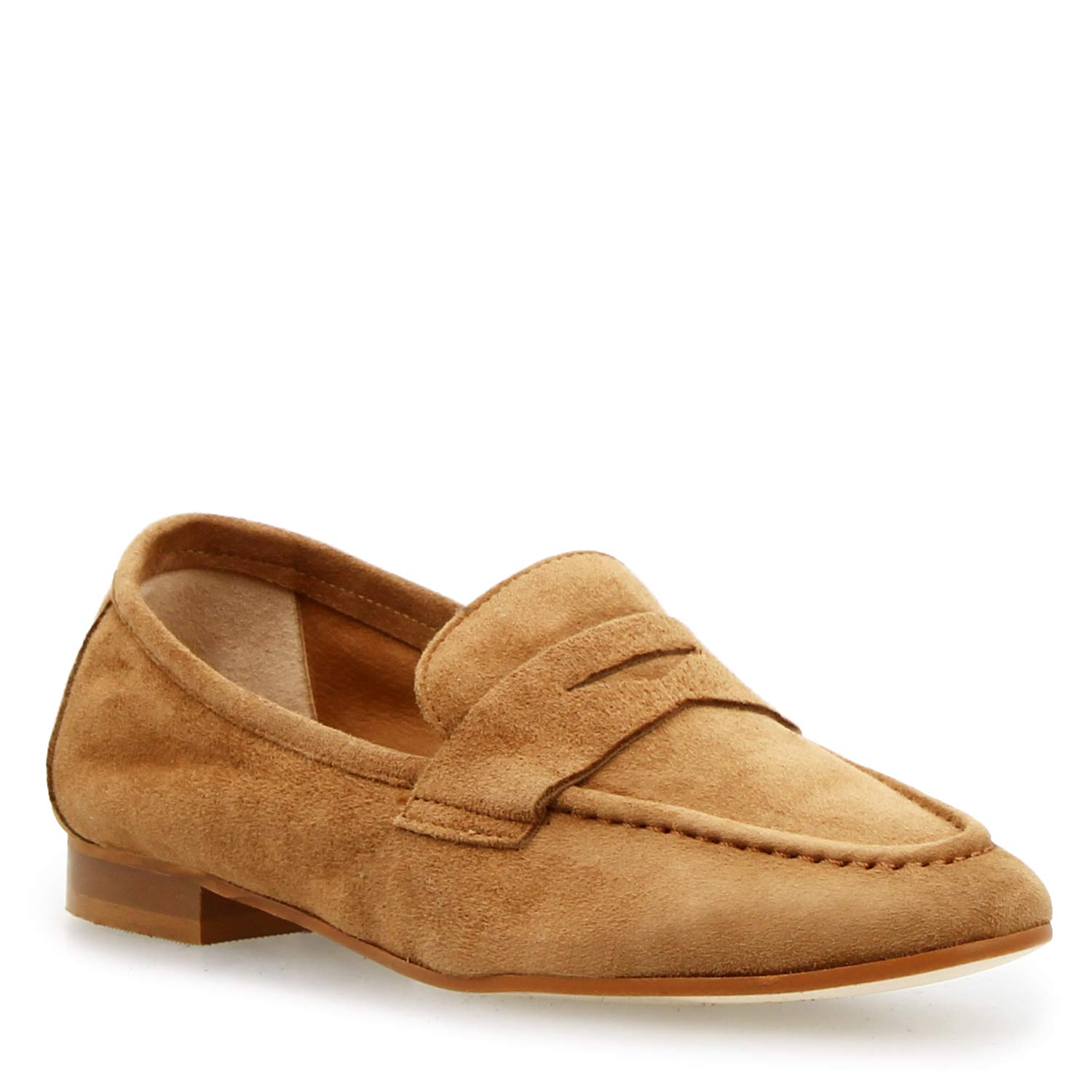 Leonardo Shoes Brenta mocassini donna camoscio marrone chiaro