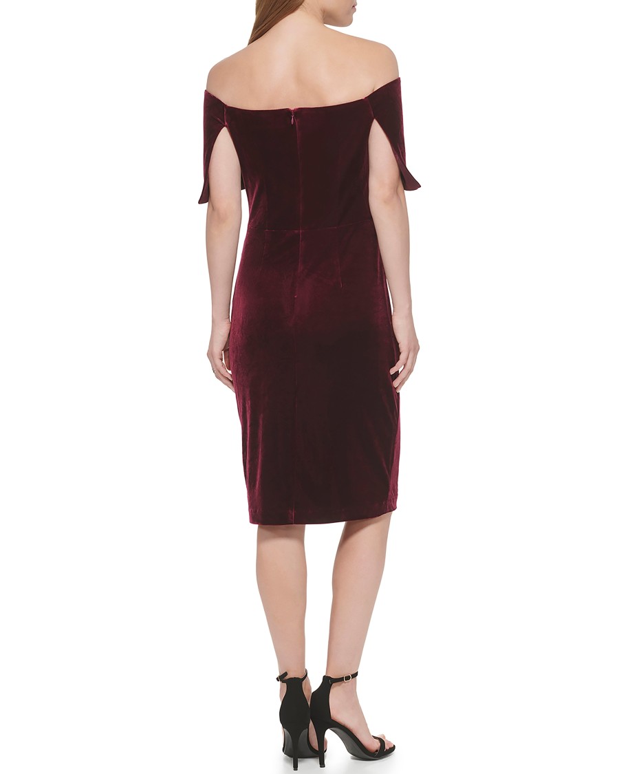 Vince Camuto Abito Midi Spalle Scoperte Velluto