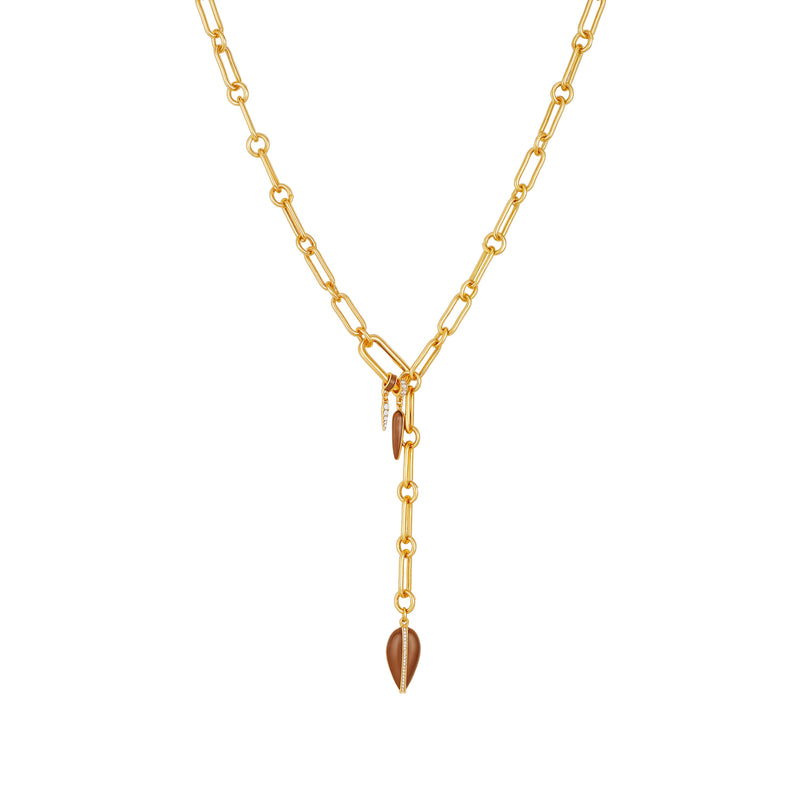 Vince Camuto collana lariat oro maglie con ciondolo