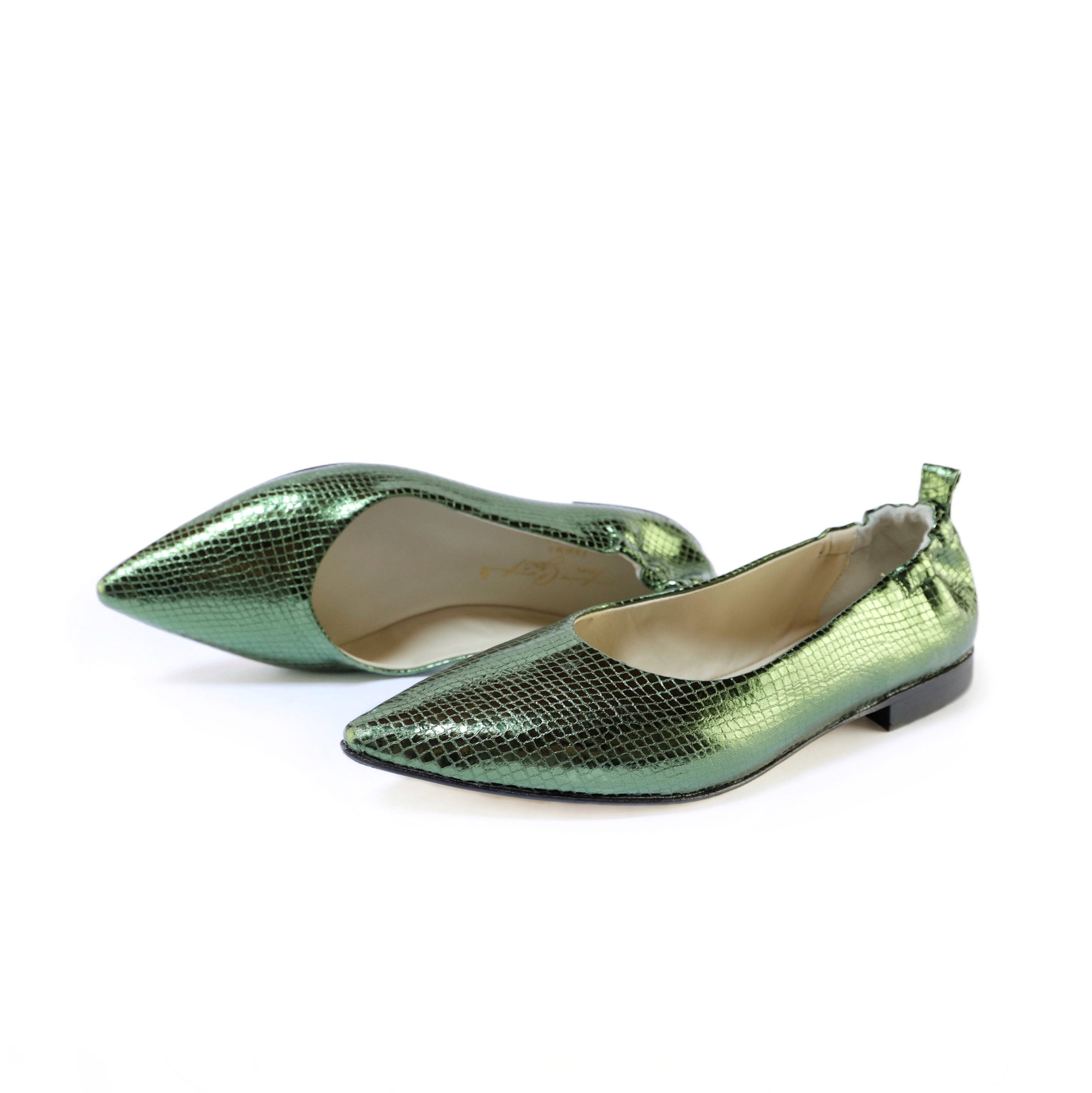 Ton Goût Tinna ballerine donna military snake pelle