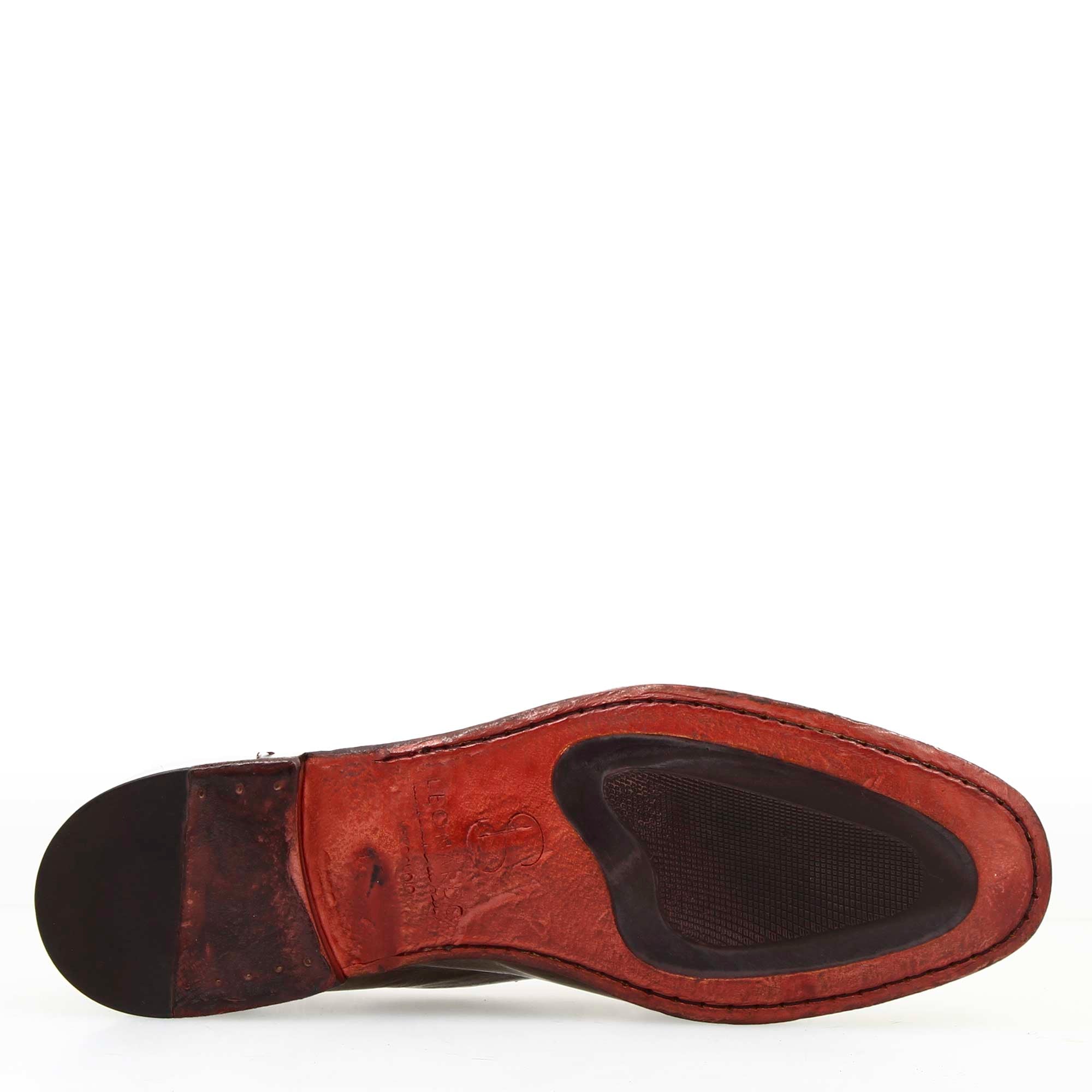 Leonardo Shoes Cavour Mocassino Uomo Pelle Marrone Scuro