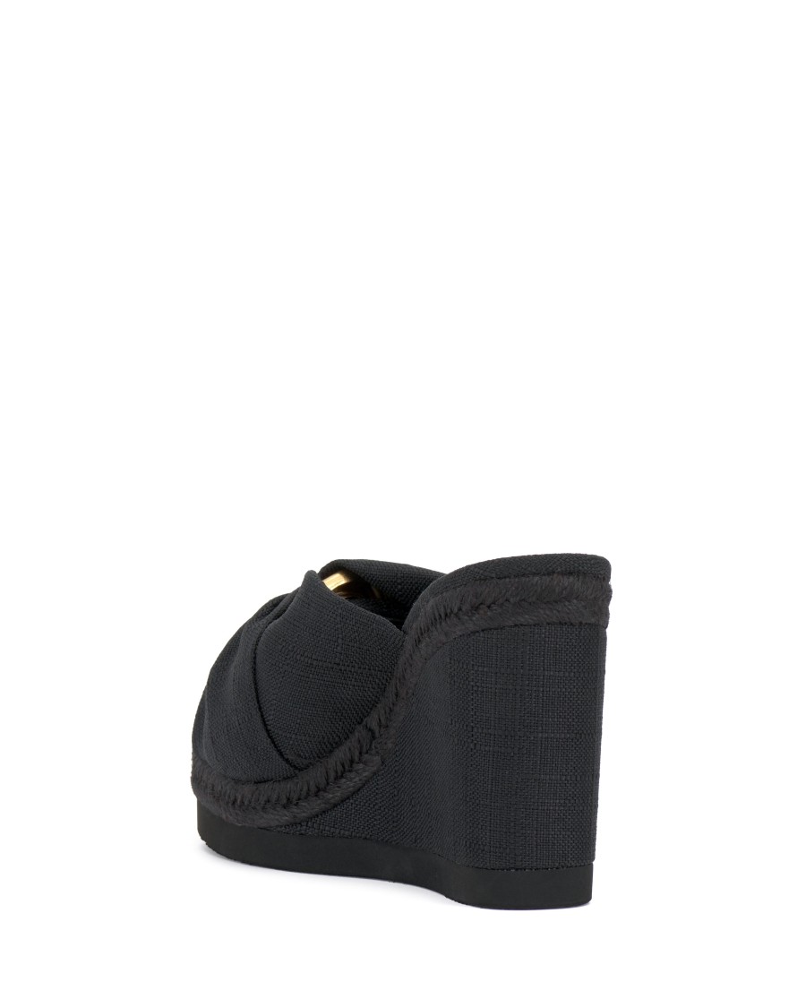 Vince Camuto Briana sandali zeppa espadrillas donna tela anello oro