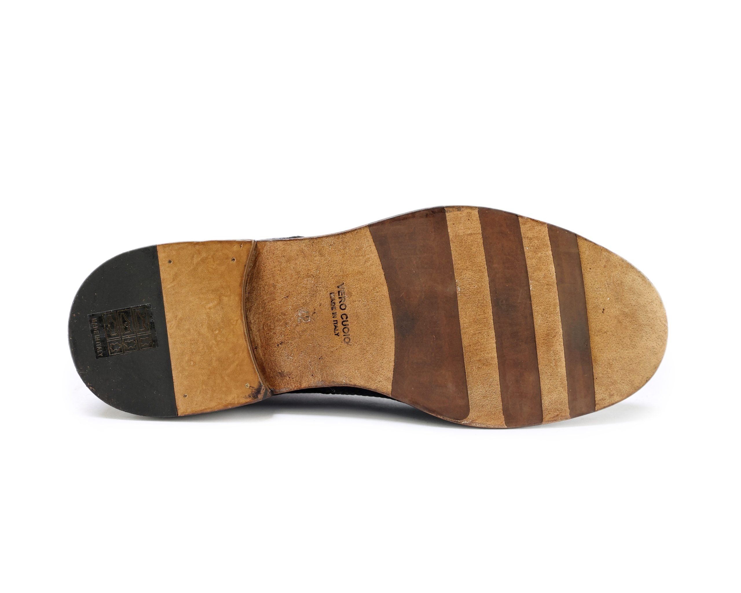 Ton Goût Aurora derby uomo blu vitello stampato
