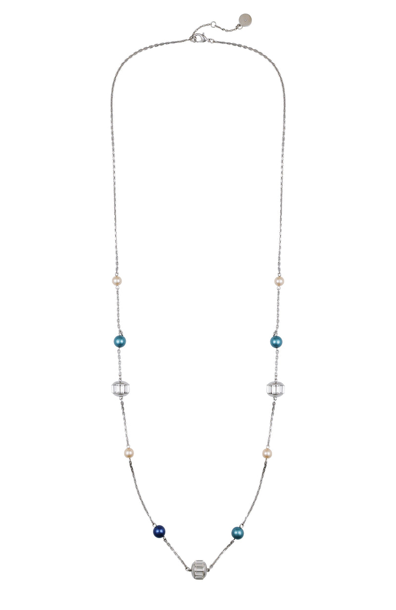 Vince Camuto collana lunga donna perle multicolor blu