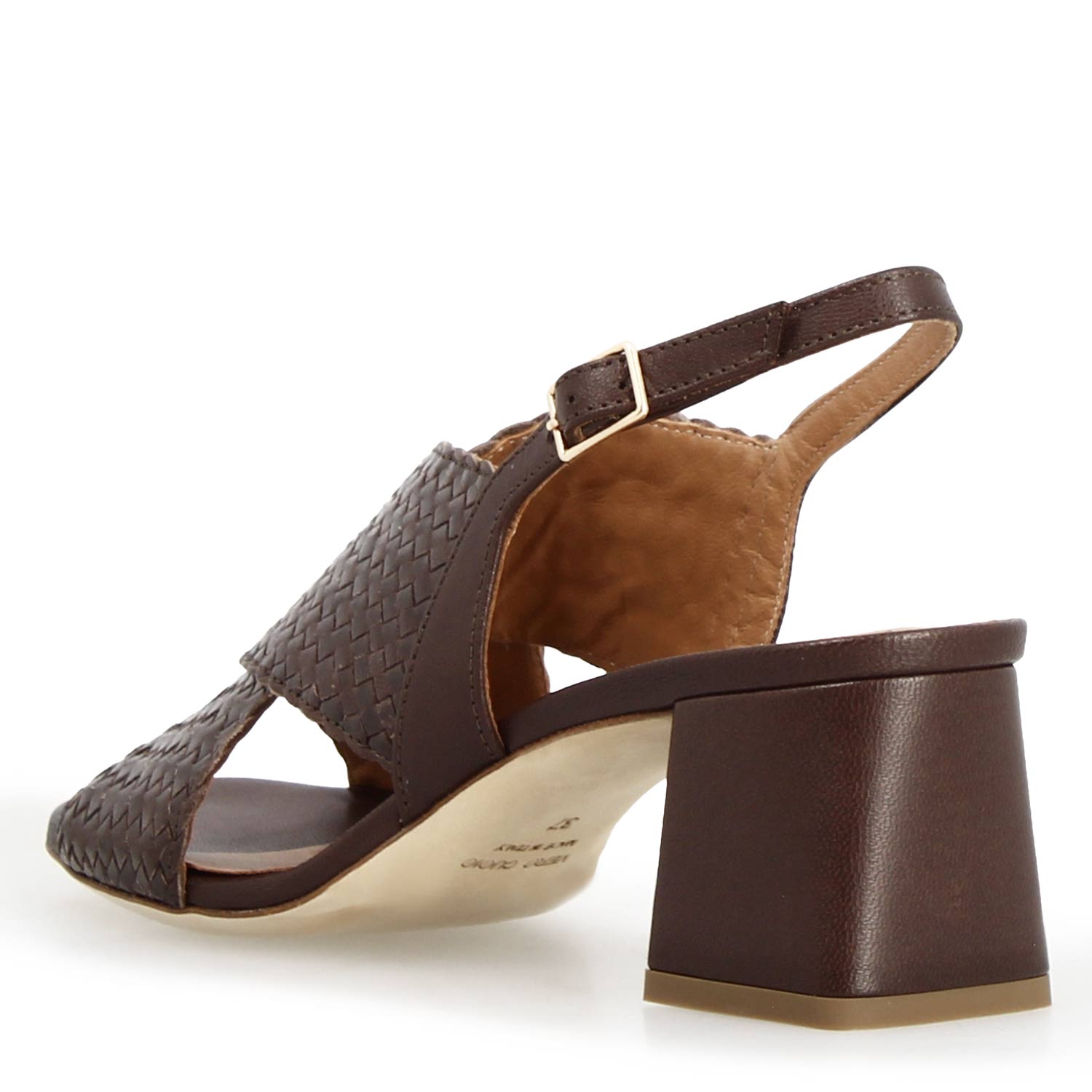 Leonardo Shoes Demetra Sandali Donna Marrone Scuro Tacco 5 cm