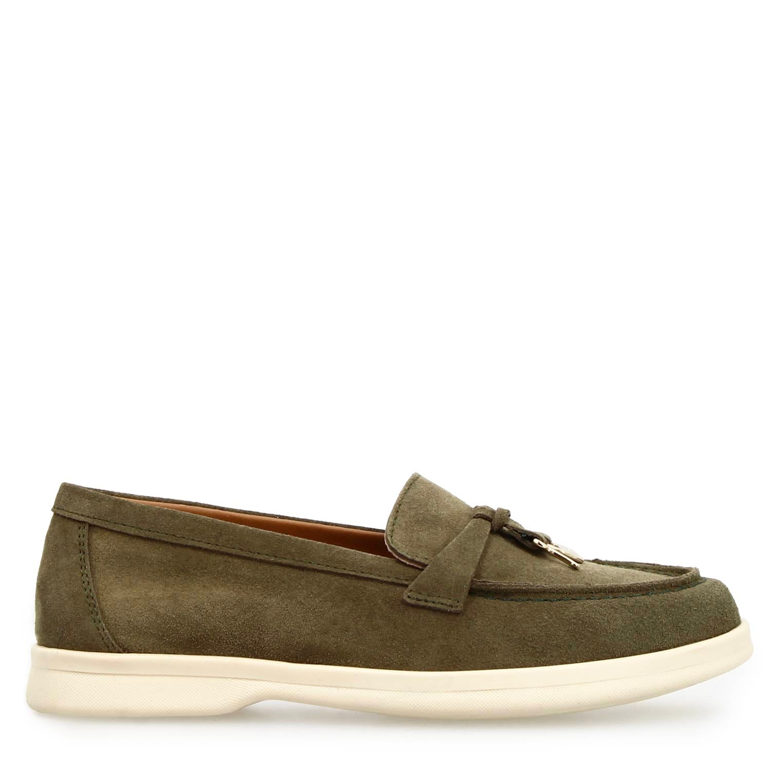 Leonardo Shoes Vellaria mocassini donna camoscio verde