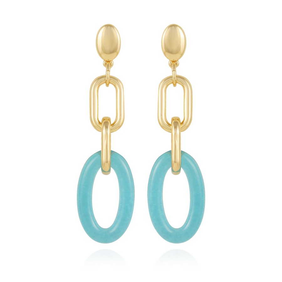 Vince Camuto orecchini pendenti donna oro intrecciati blu caramella