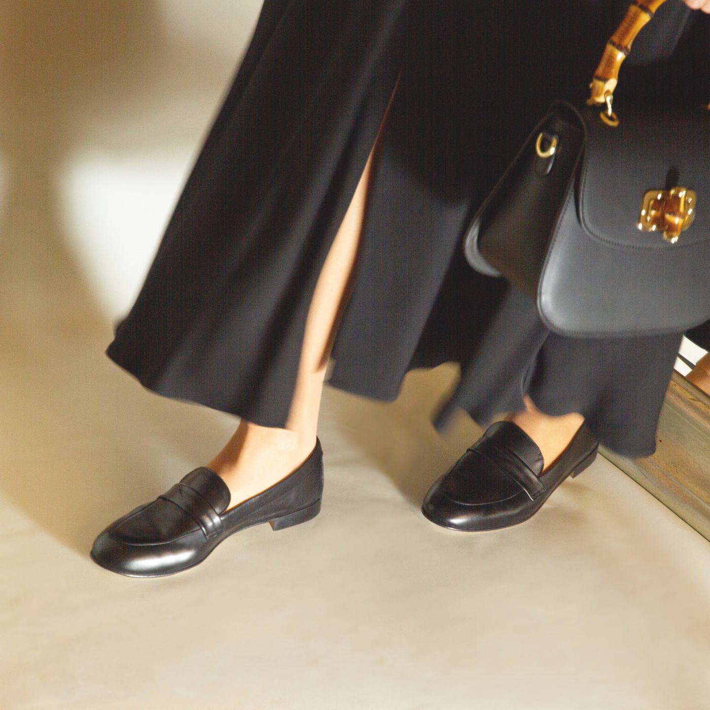 Leonardo Shoes Mocassini Donna nero classico pelle suola cuoio