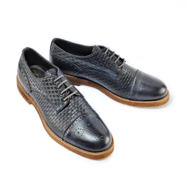 Ton Goût Blue Derby Uomo Blu Pelle Agnello