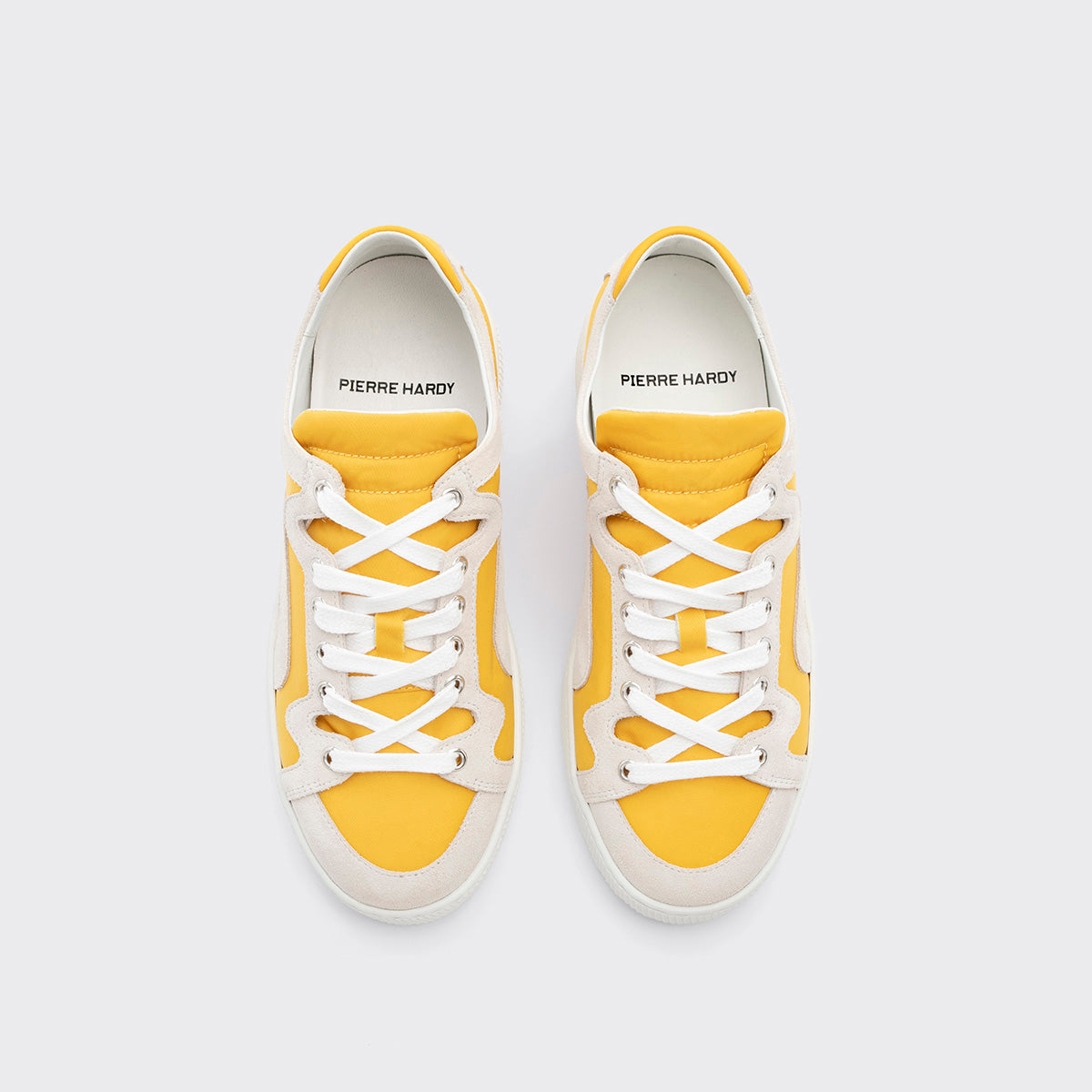 Pierre Hardy Alpha sneakers donna gialle pelle suola bianca