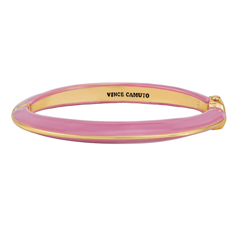 Vince Camuto Bracciale Polsino Donna Oro Smalto Rosa Cerniera