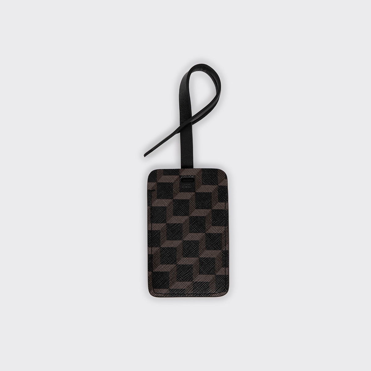 Pierre Hardy Cube Etichetta Bagaglio Pelle Nera TU