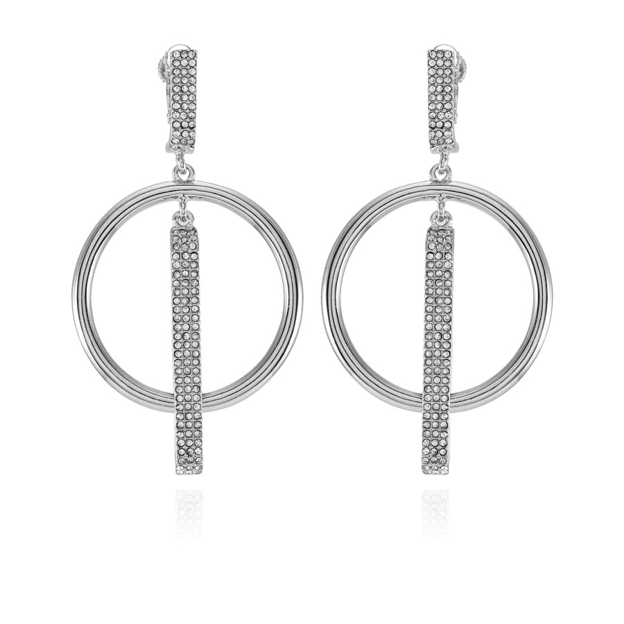 Vince Camuto Orecchini Clip Cerchio Argento Pietra Vetro