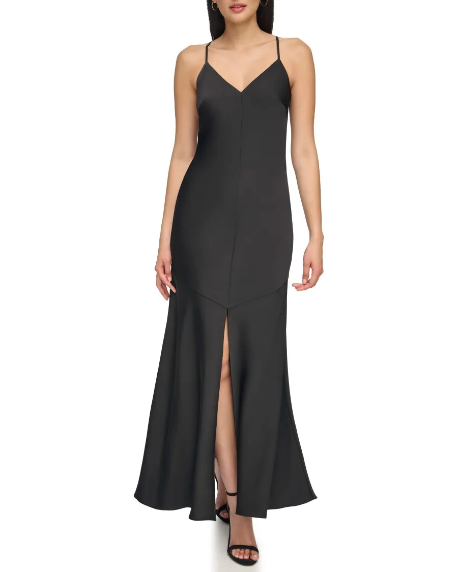 Vince Camuto Abito Sottoveste Raso Scollo V