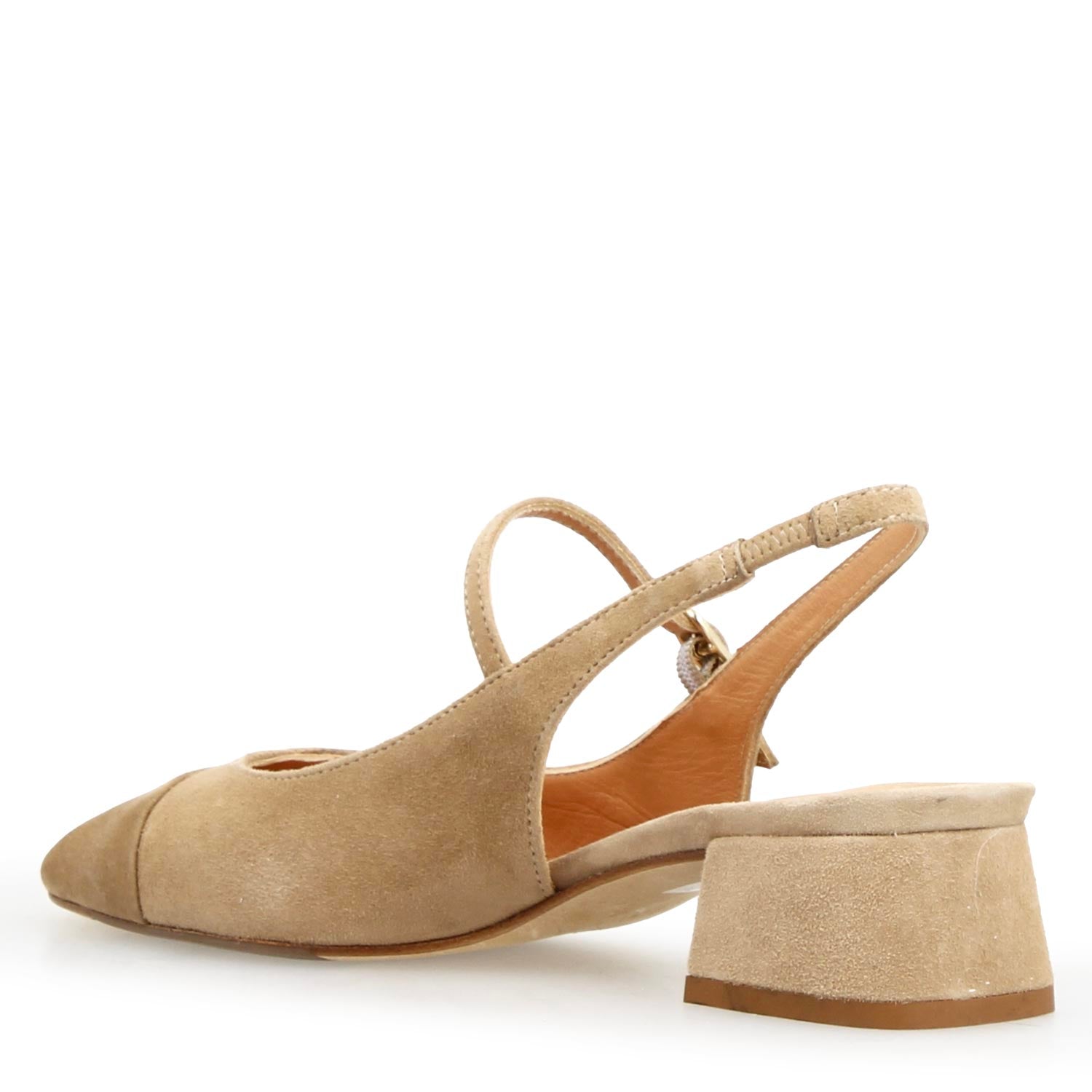 Leonardo Shoes Cornelia sandali donna beige camoscio tacco 3cm