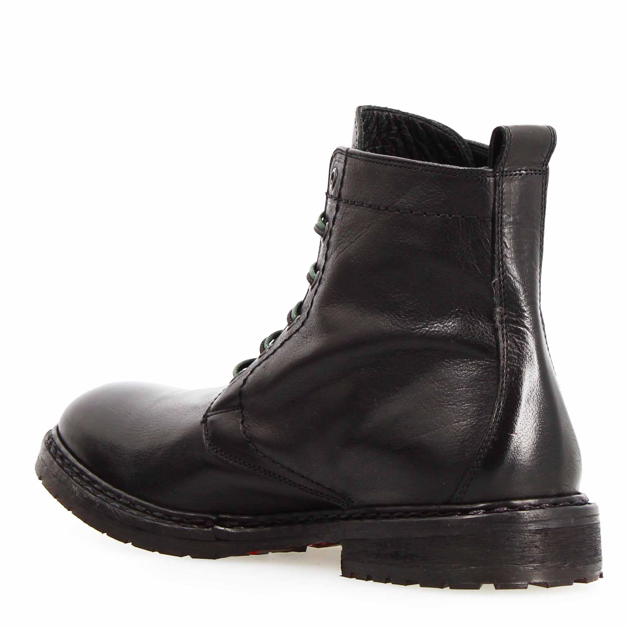 Leonardo Shoes Seneca polacchino nero pelle stringato