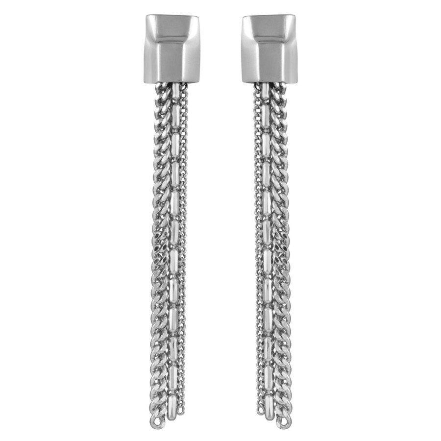 Vince Camuto Orecchini pendenti argento catena nappa