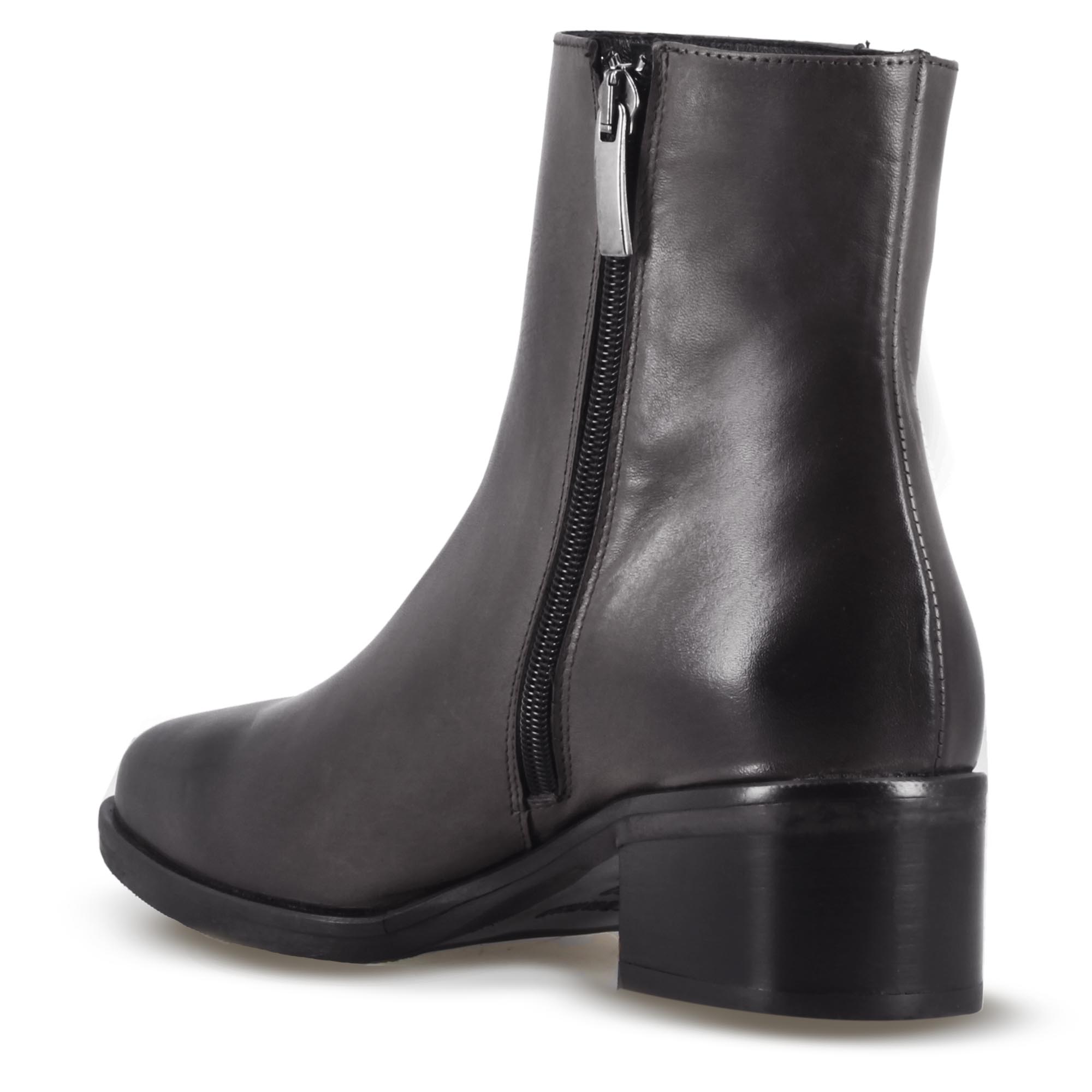 Leonardo Shoes stivaletti donna neri pelle punta