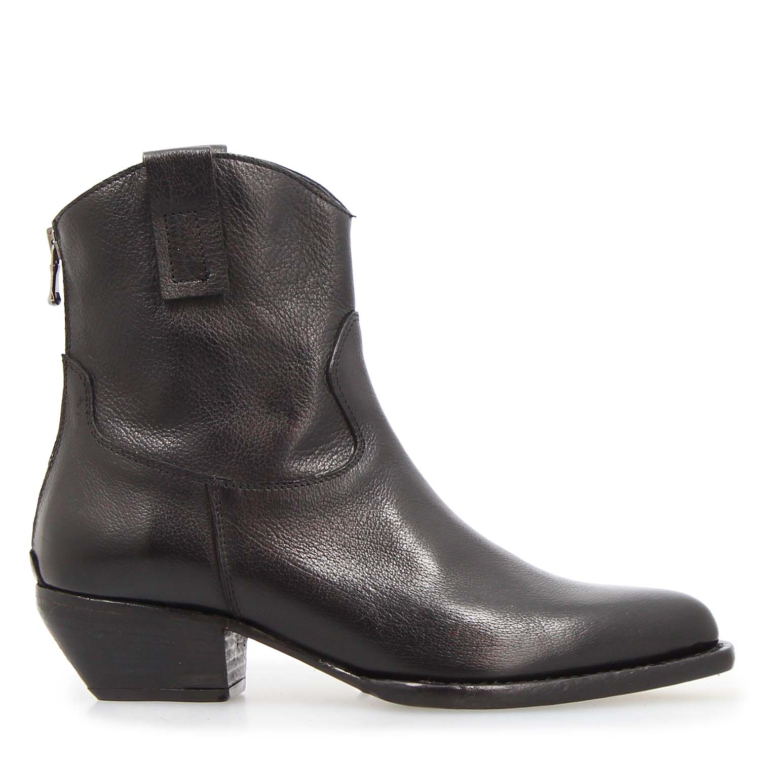 Leonardo Shoes Velvet stivaletto texano nero pelle