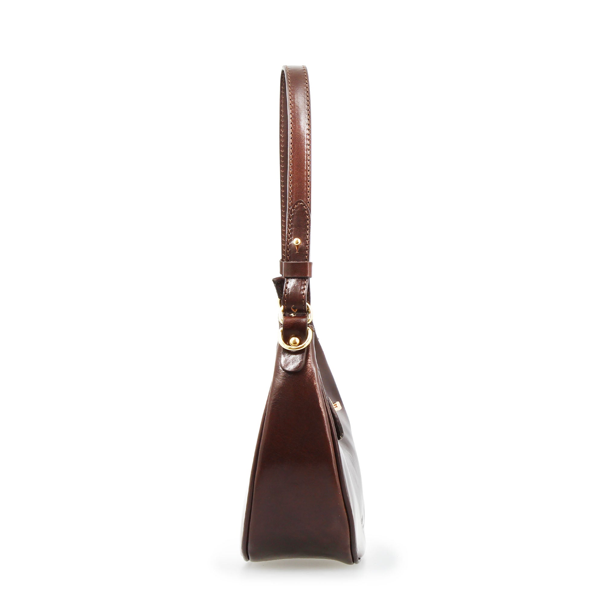 Leonardo Shoes Jane borsa spalla pelle marrone scuro tracolla