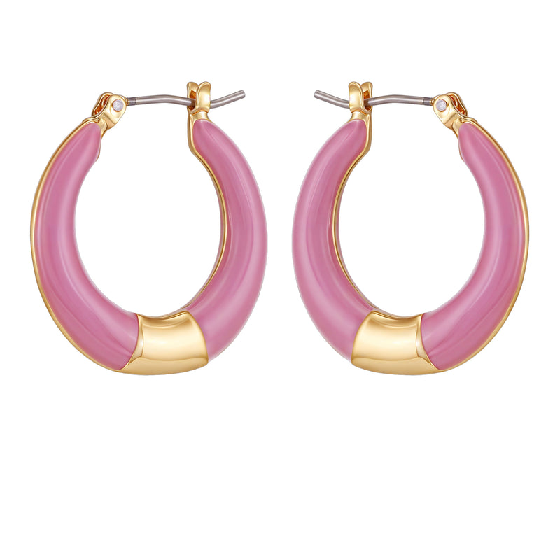 Vince Camuto Orecchini a cerchio oro smalto rosa