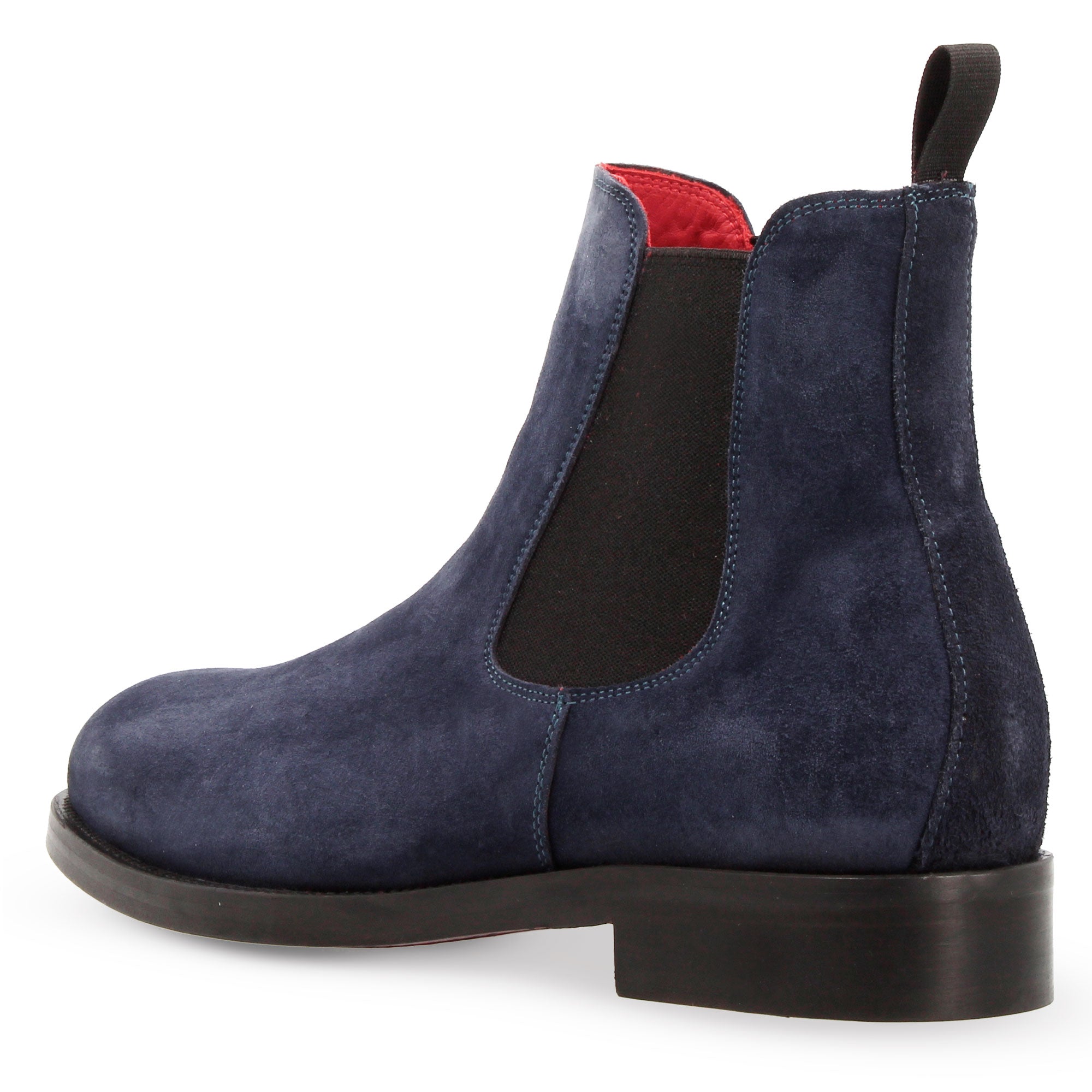 Leonardo Shoes Stivaletti Uomo Chelsea Camoscio Blu