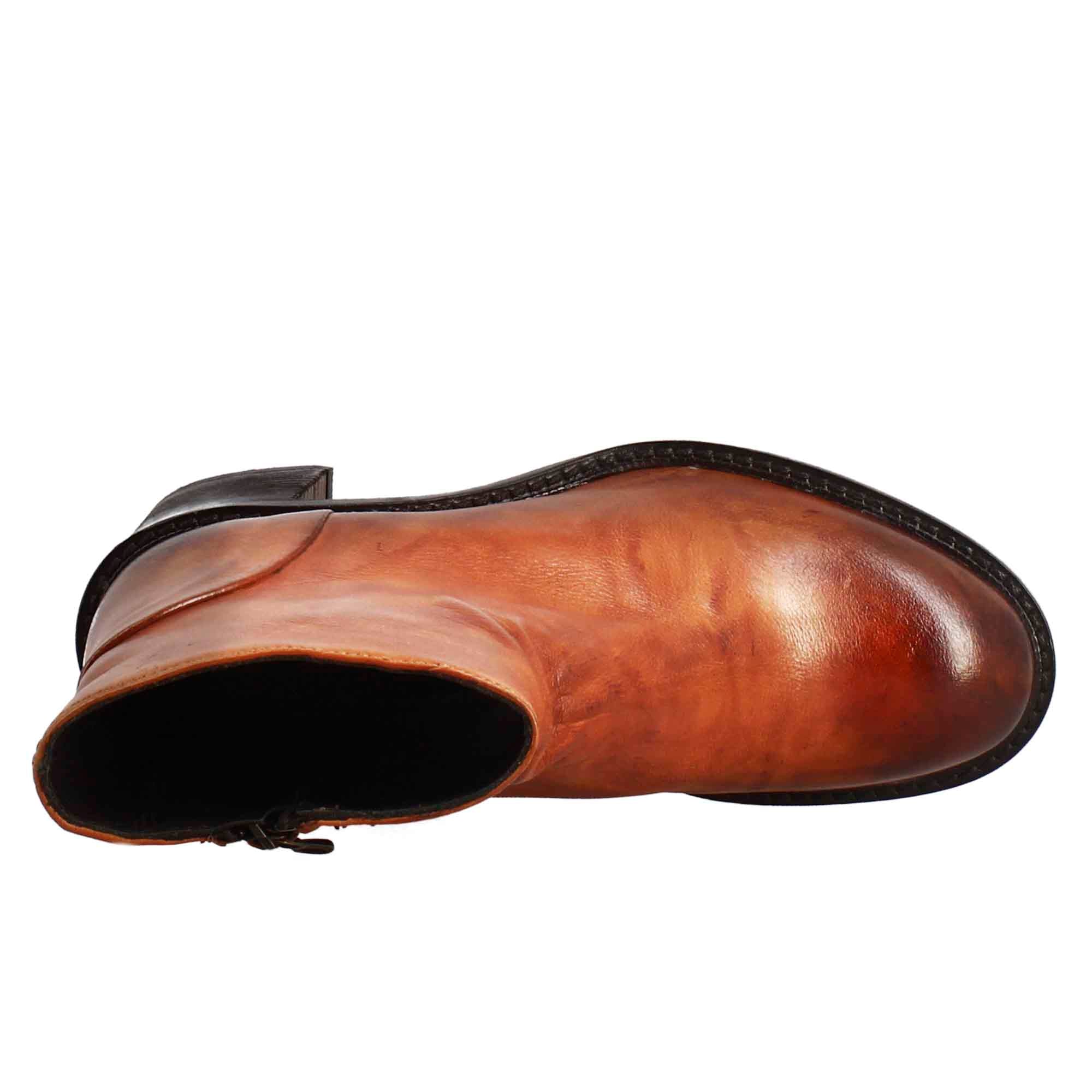 Leonardo Shoes Diver stivaletti pelle cuoio effetto vintage
