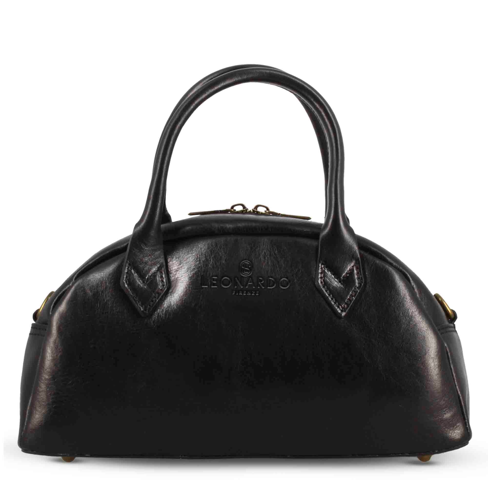 Leonardo Shoes Tulia Borsa Donna Nero in Pelle