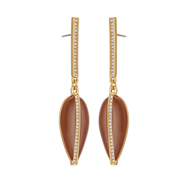 Vince Camuto Orecchini Goccia Tono Oro Marrone