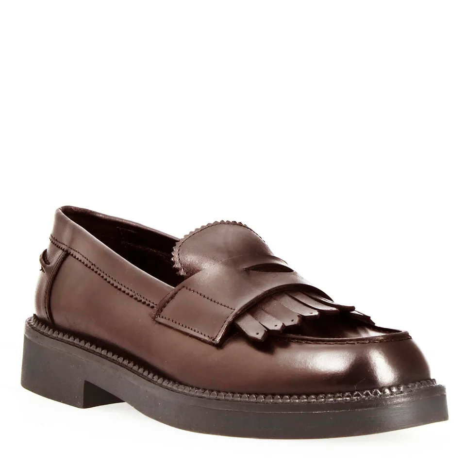 Leonardo Shoes Mocassino Domitilla22 Marrone Frange