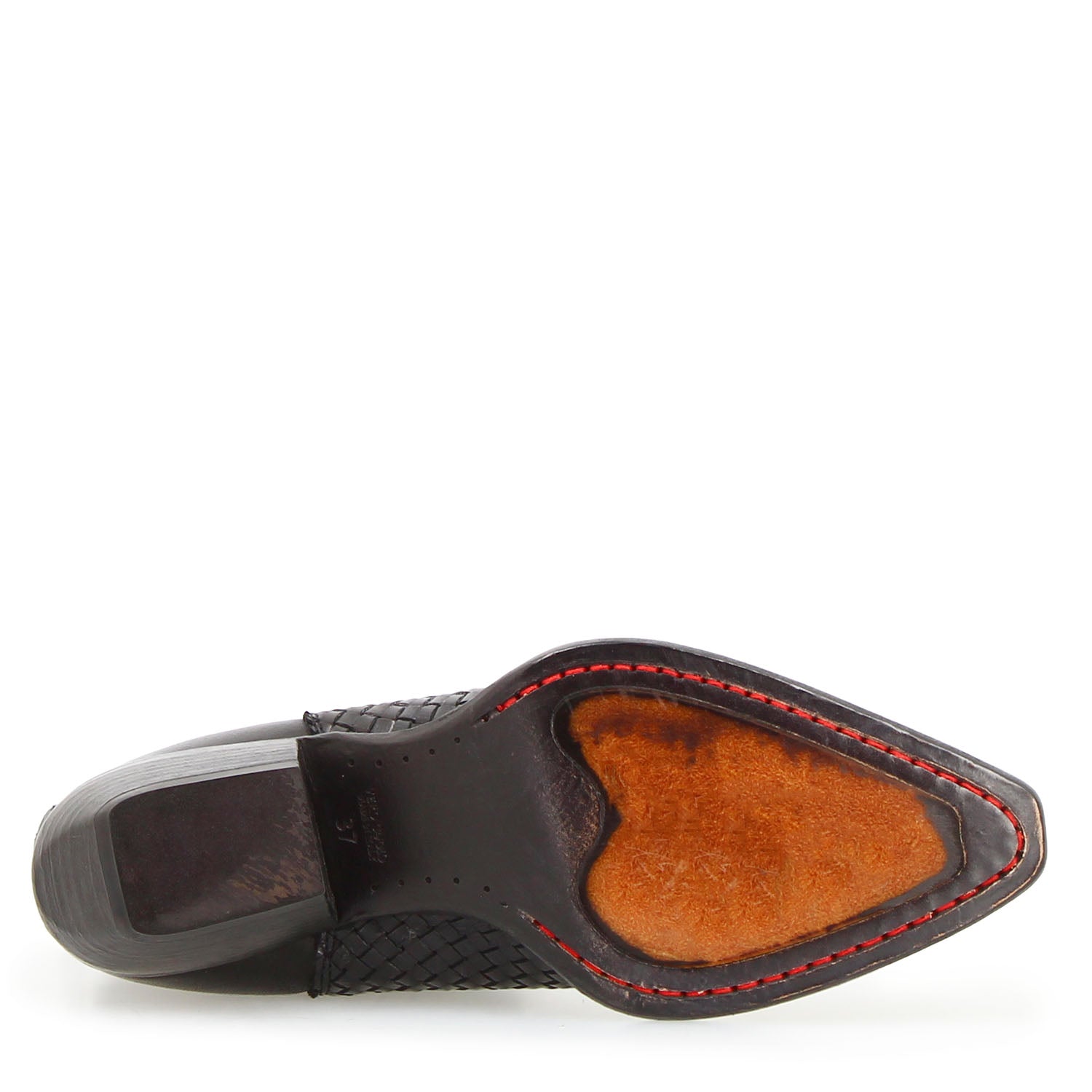 Leonardo Shoes Velvet Int stivaletti donna nero texano intrecciato
