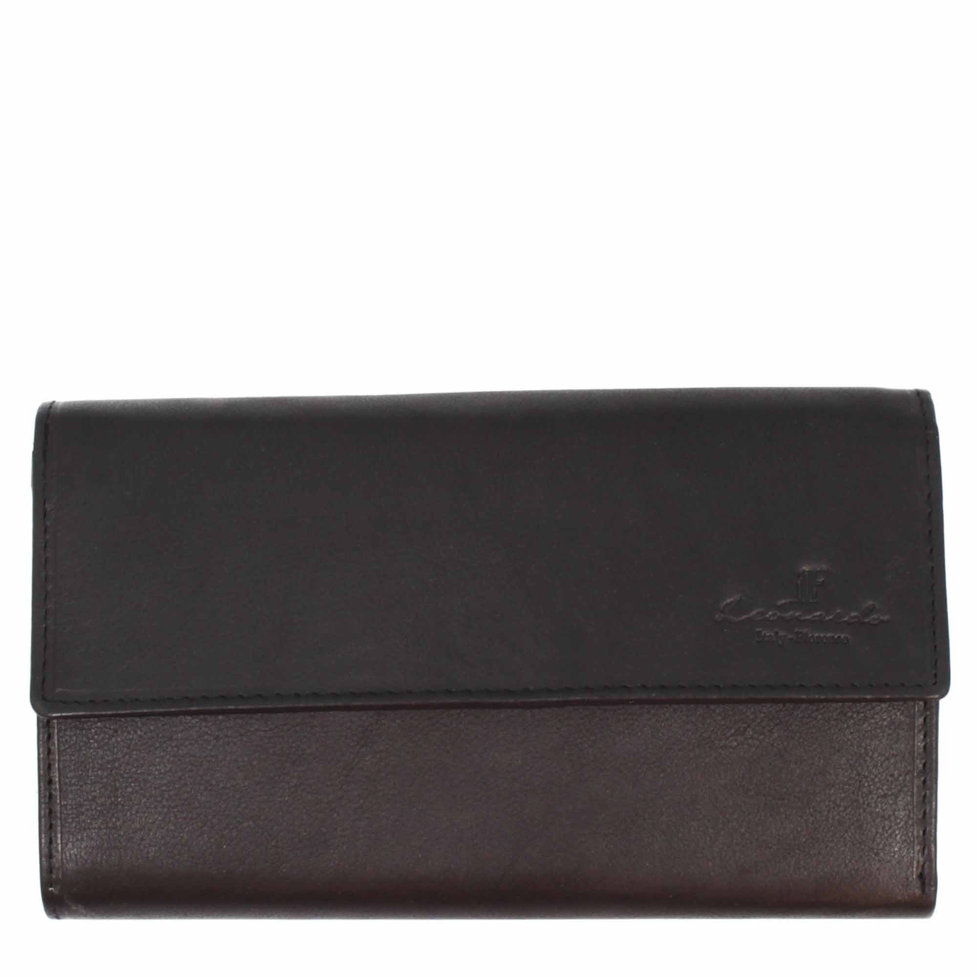 Leonardo Shoes portafoglio nappa turchese 19 cm